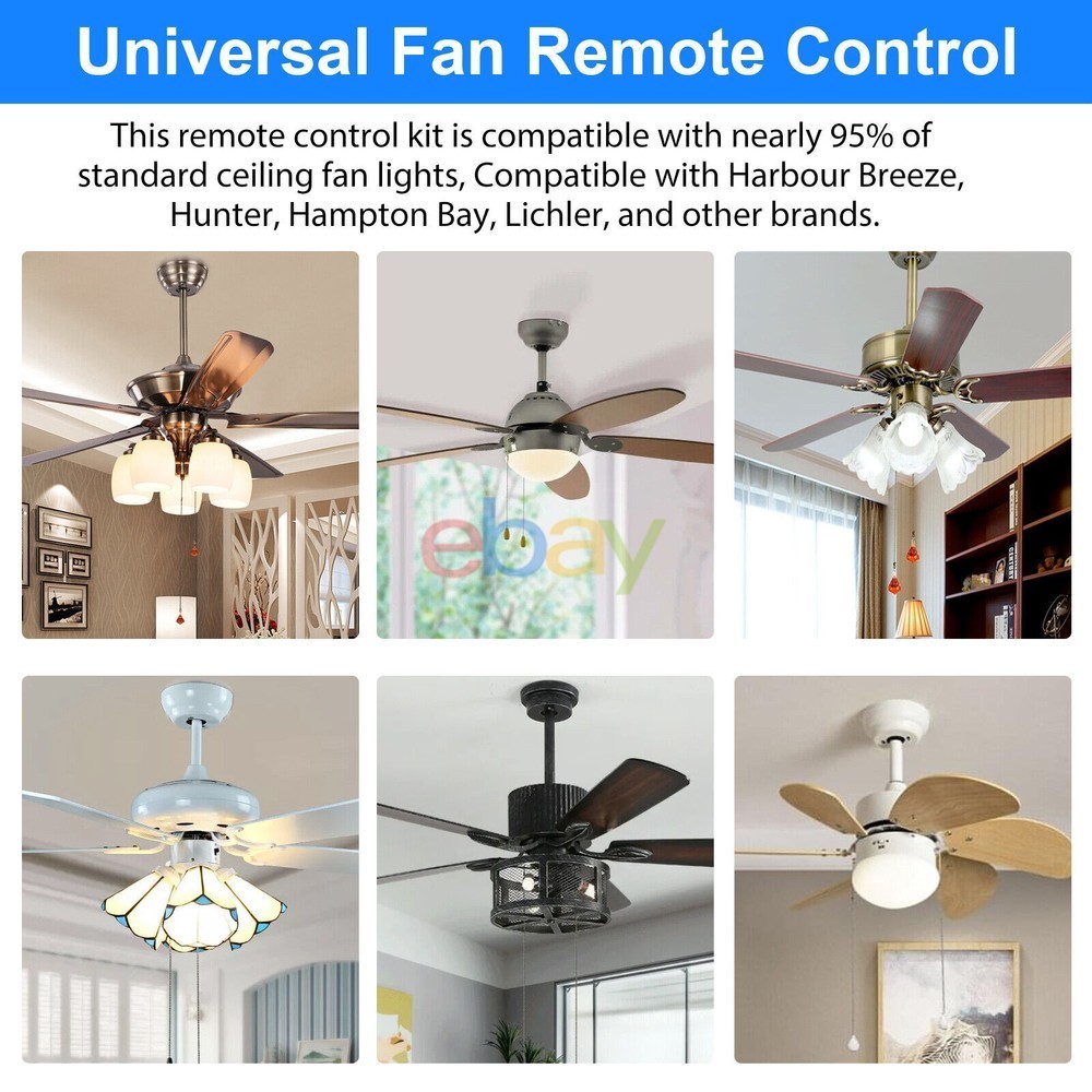 Universal Ceiling Fan Lamp Light Timing Wireless Remote Control Receivers...