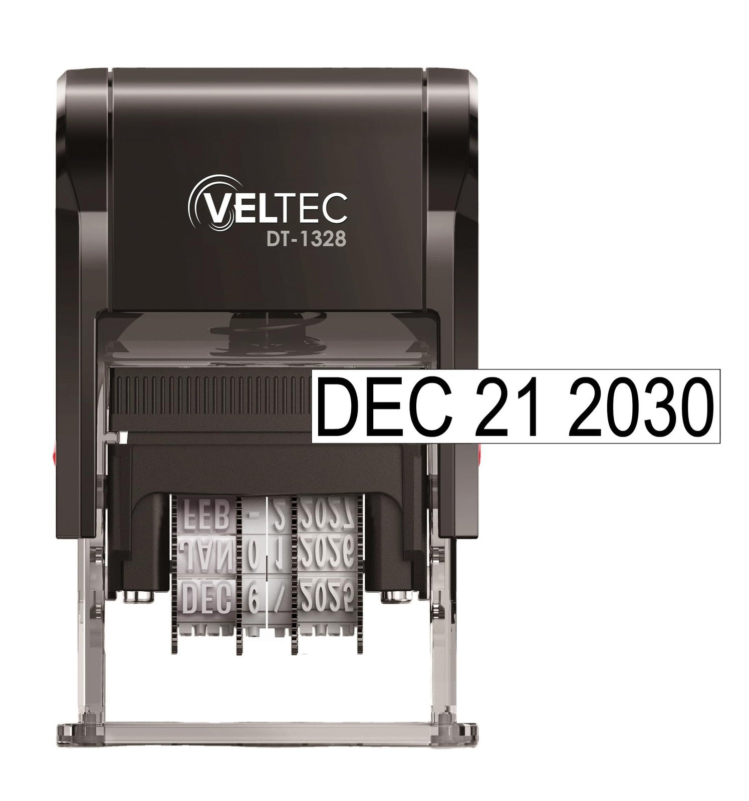 Self Inking Date Stamp with Month, Day, Year - Easy to Use & Adjust, Black