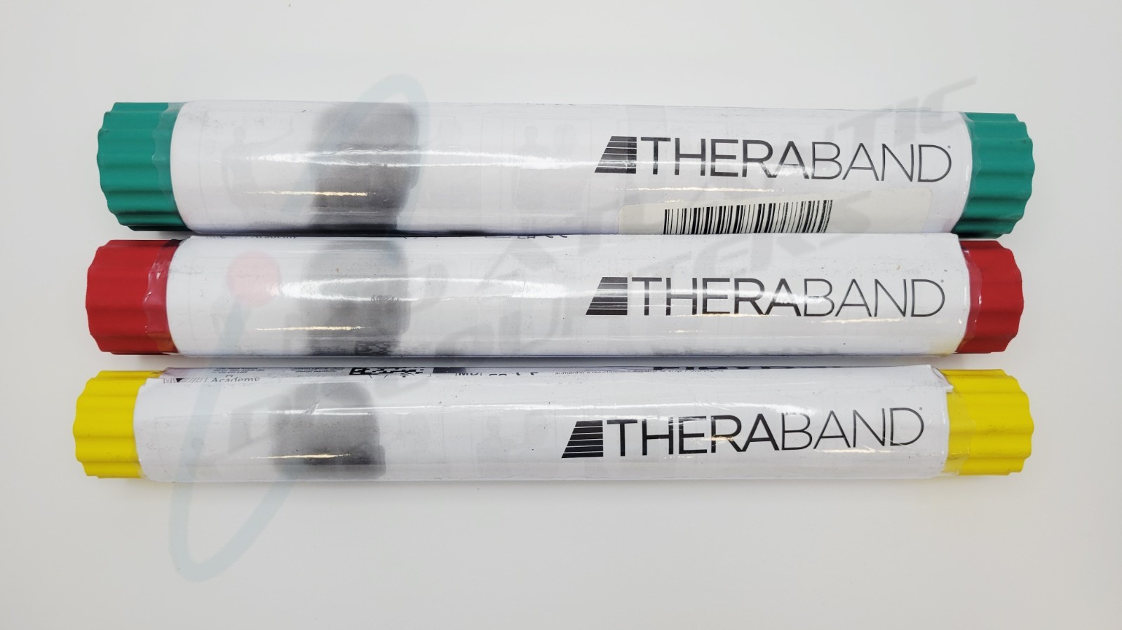Set of 3 Theraband Flexbar Resistive Therapy Bars Green 15lb Red 10lb Yellow 6lb