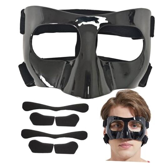 Nose Guard for Broken Nose Adjustable Basketball Baseball Softball Black close