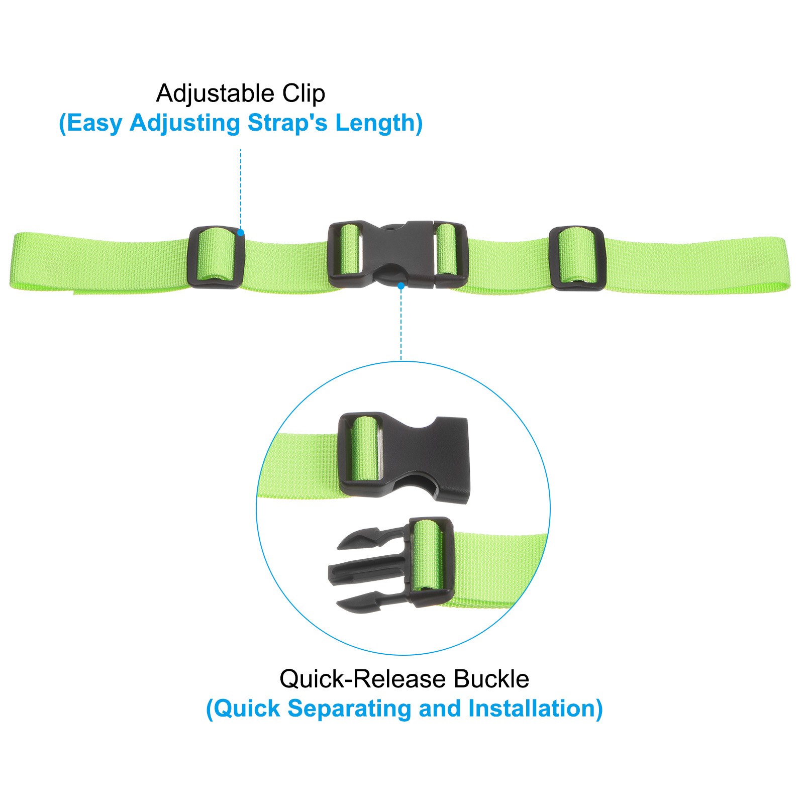 Backpack Chest Strap Set, 4 Pcs Strap with Quick-Release Buckle, Multicolored