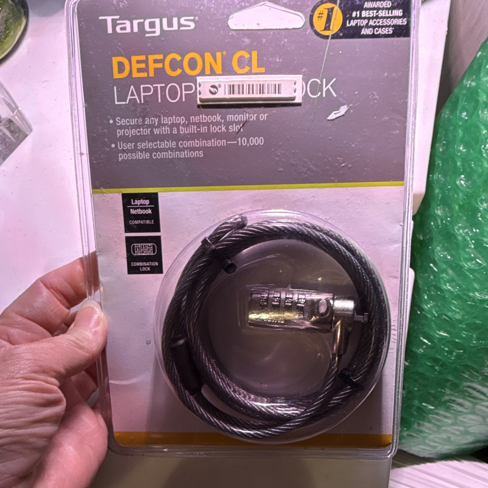 Targus DEFCON CL Laptop Combination Cable Lock, 6.5 ft, PA410U1