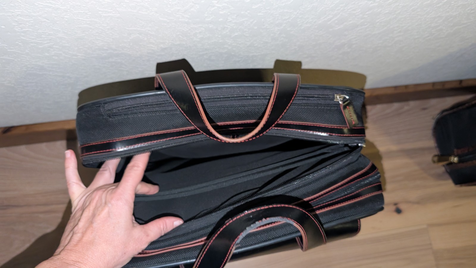 Jack Georges Vertical Rolling Laptop Briefcase Black bag leather black business
