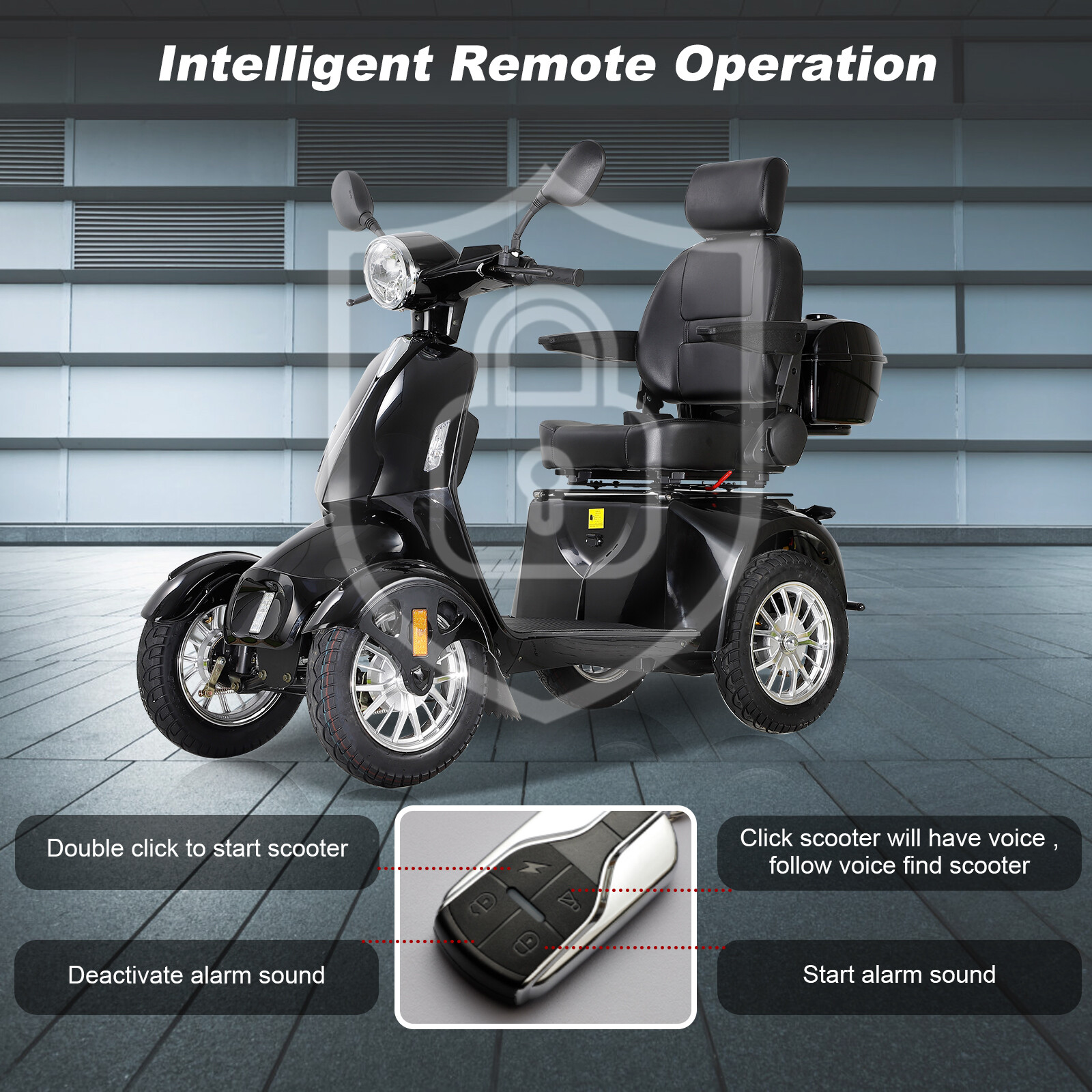 4 Wheels Mobility Scooter 800W Motor 60V 20Ah Battery Adult Senior Black