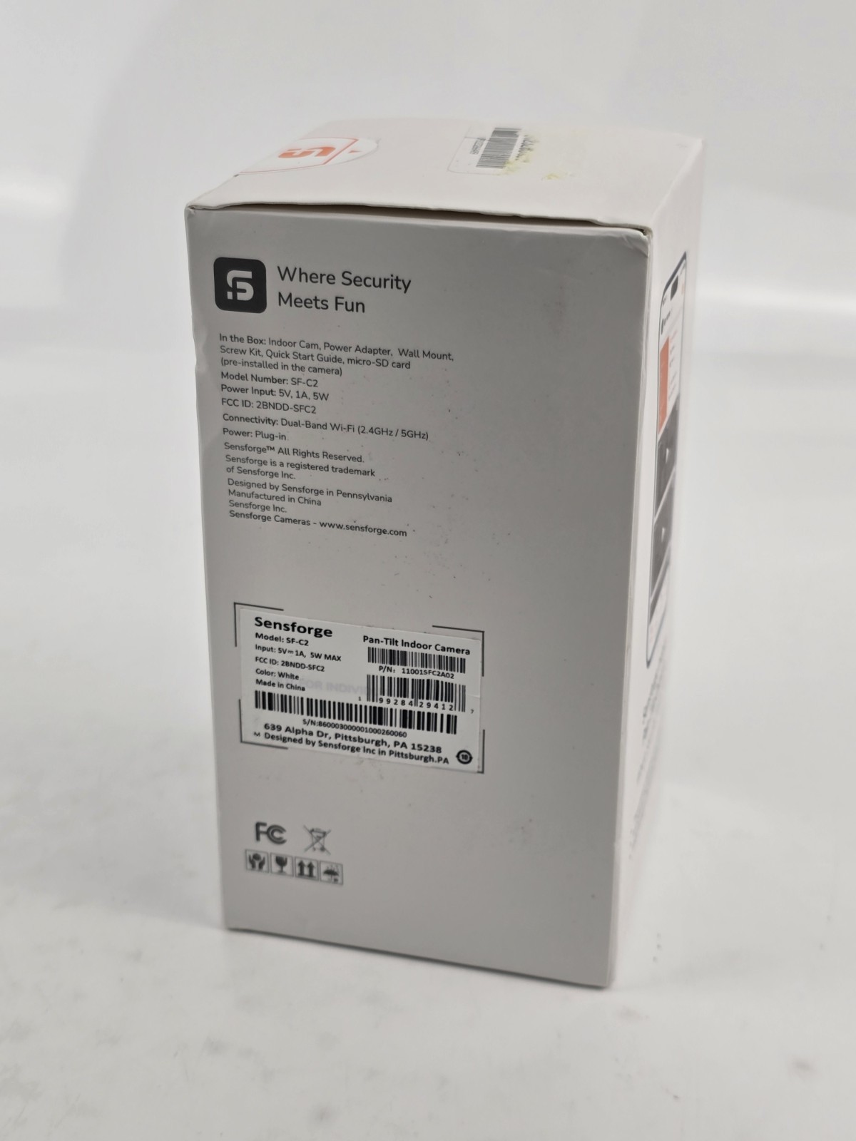 Sensforge Indoor Pan-Tilt Camera White New in Box