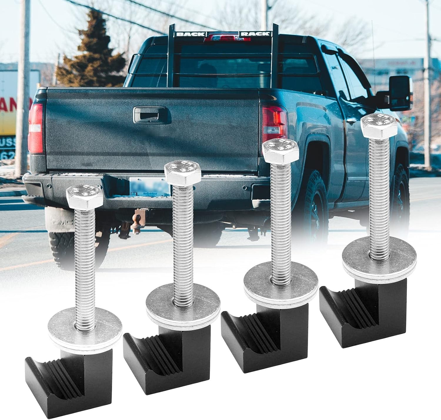 4 Pack No Drill Universal Truck Toolbox Mounting Kit,Aluminium Alloy Firmly Brid