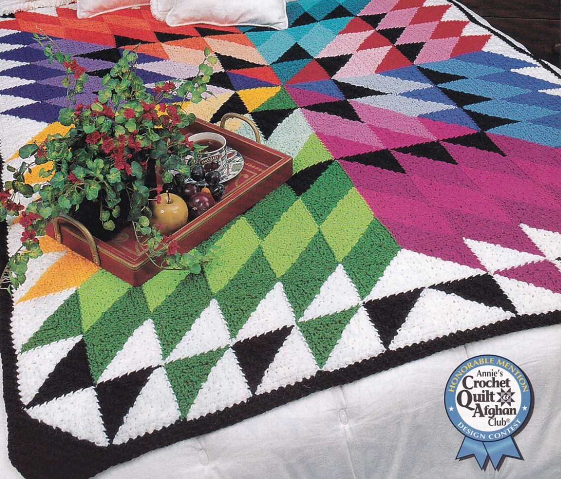 Crochet Afghan Pattern POINTS OF LIGHT QUILT AFGHAN Instruction Leaflet Annie's