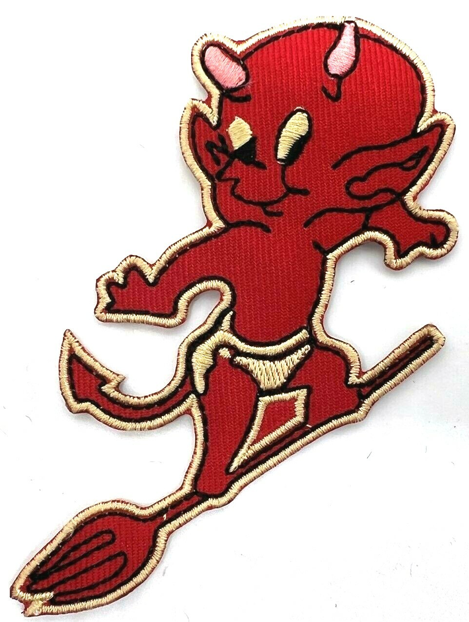 Devil with Pitchfork Motorcycle Vest Embroidered Iron on Patch E-20