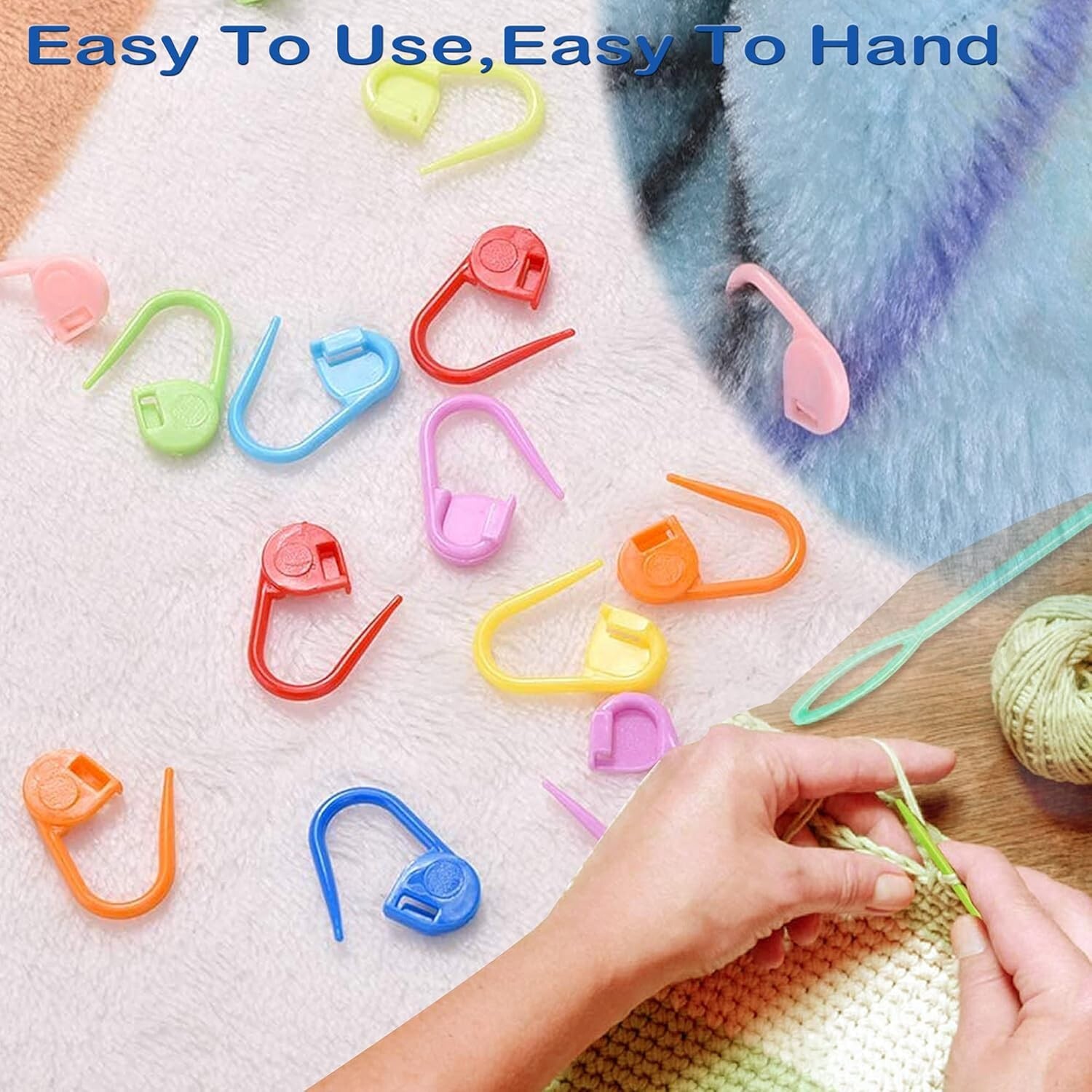 Easy-Thread 26 Pcs Knitting Kit: Blunt Yarn Needles & Locking Stitch Tools