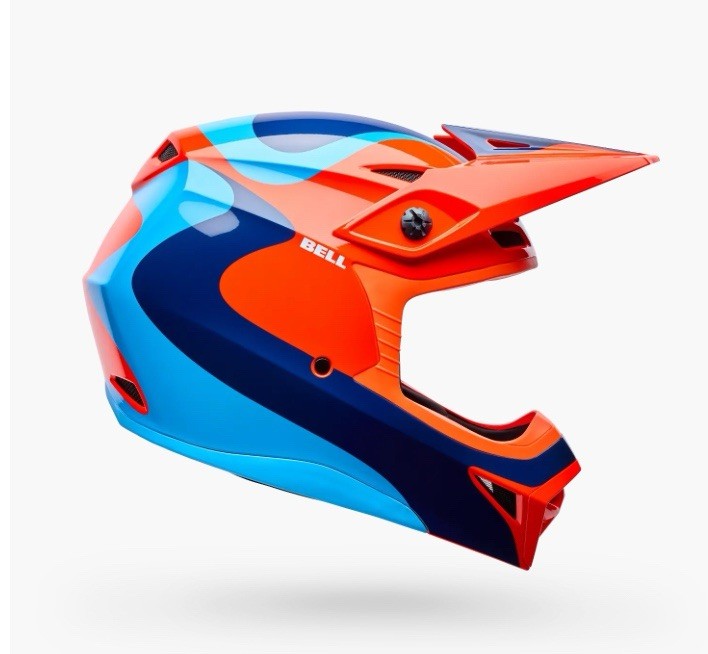 Bell MX-10 MIPS Helmet Orange/Blue Wave 717387