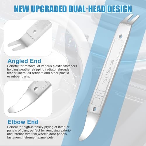 4140 Dual-purpose Steel Pry Bar, Multi-Function Trim Double Head silver 1pc