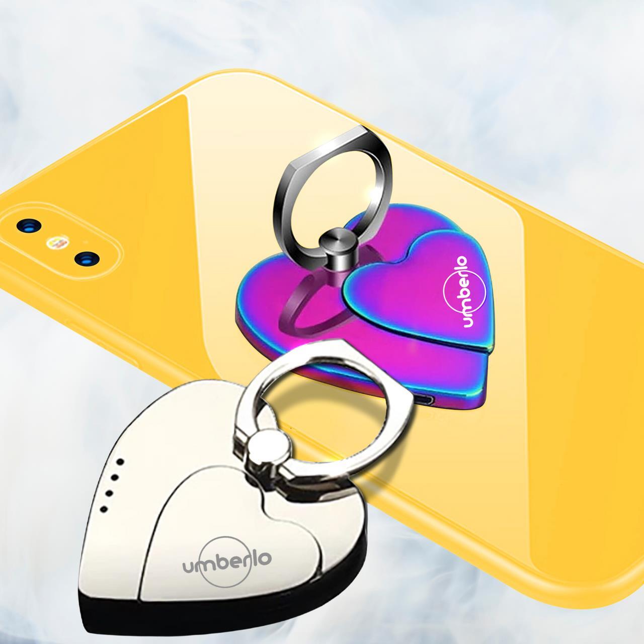 Heart Shape Electric Rechargeable Phone Lighter (2PK-Rainbow/Silver)