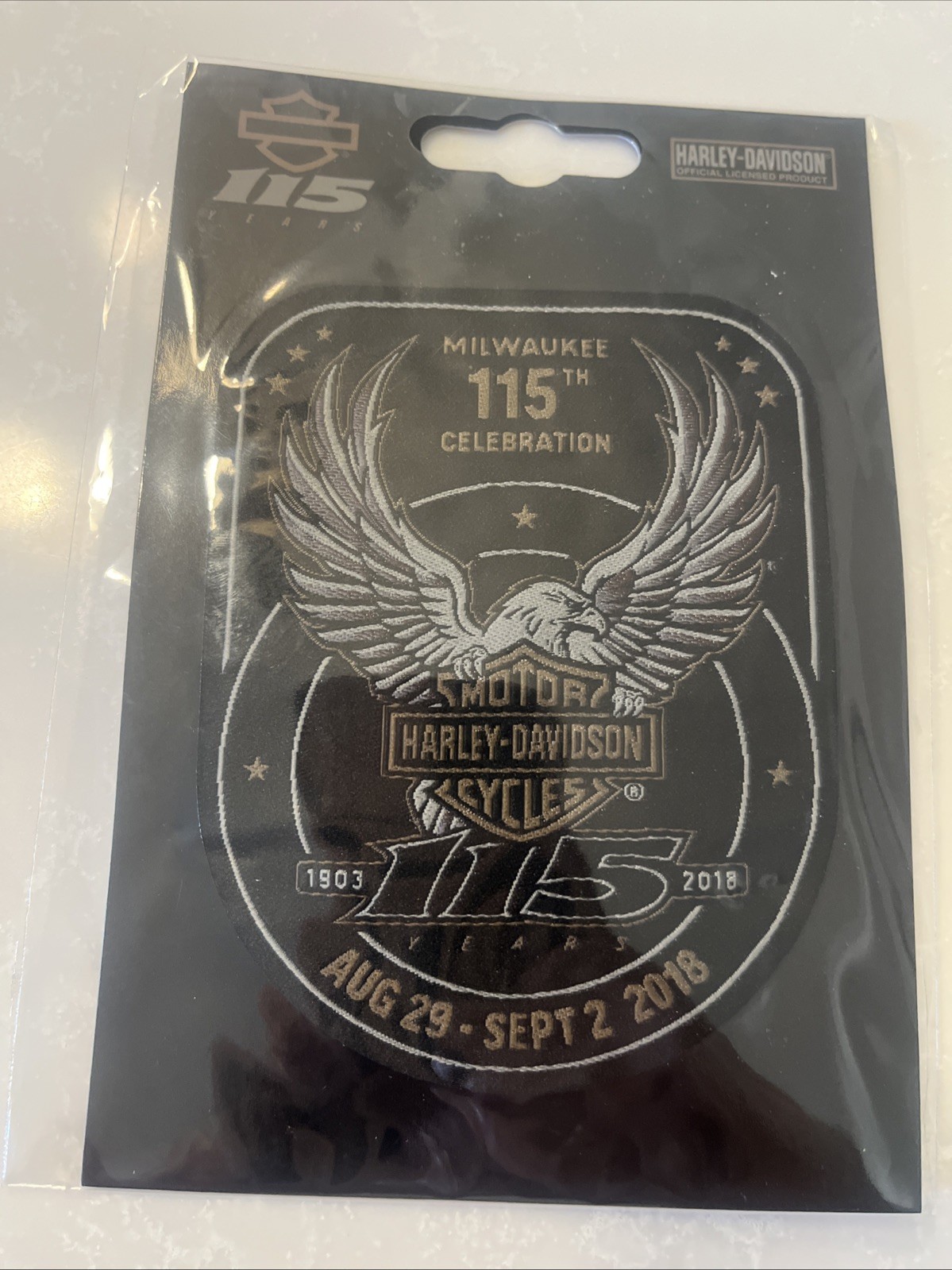 Milwaukee Wisconsin, 115th Anniversary Harley-Davidson Patch from 2018