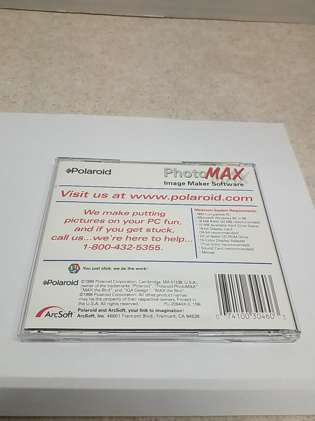 Polaroid PhotoMax Image Maker Software -1999 Quickstart Guide PC CD ROM