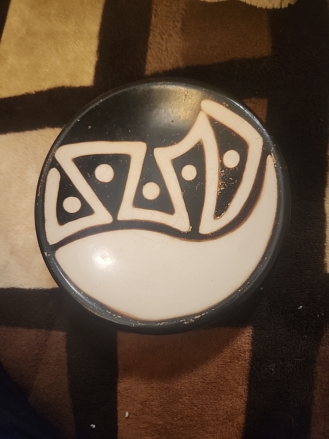 Vintage Peru Chulucanas Pottery Signed Wilmer Reyes 4.75" Bowl  Dish FP