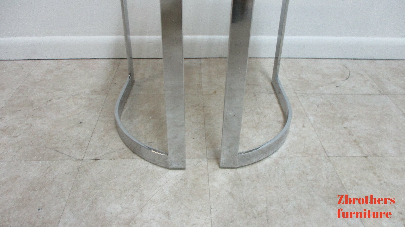 Vintage Design Institute Chrome High Back Dining Room Side Chair Mid Century B