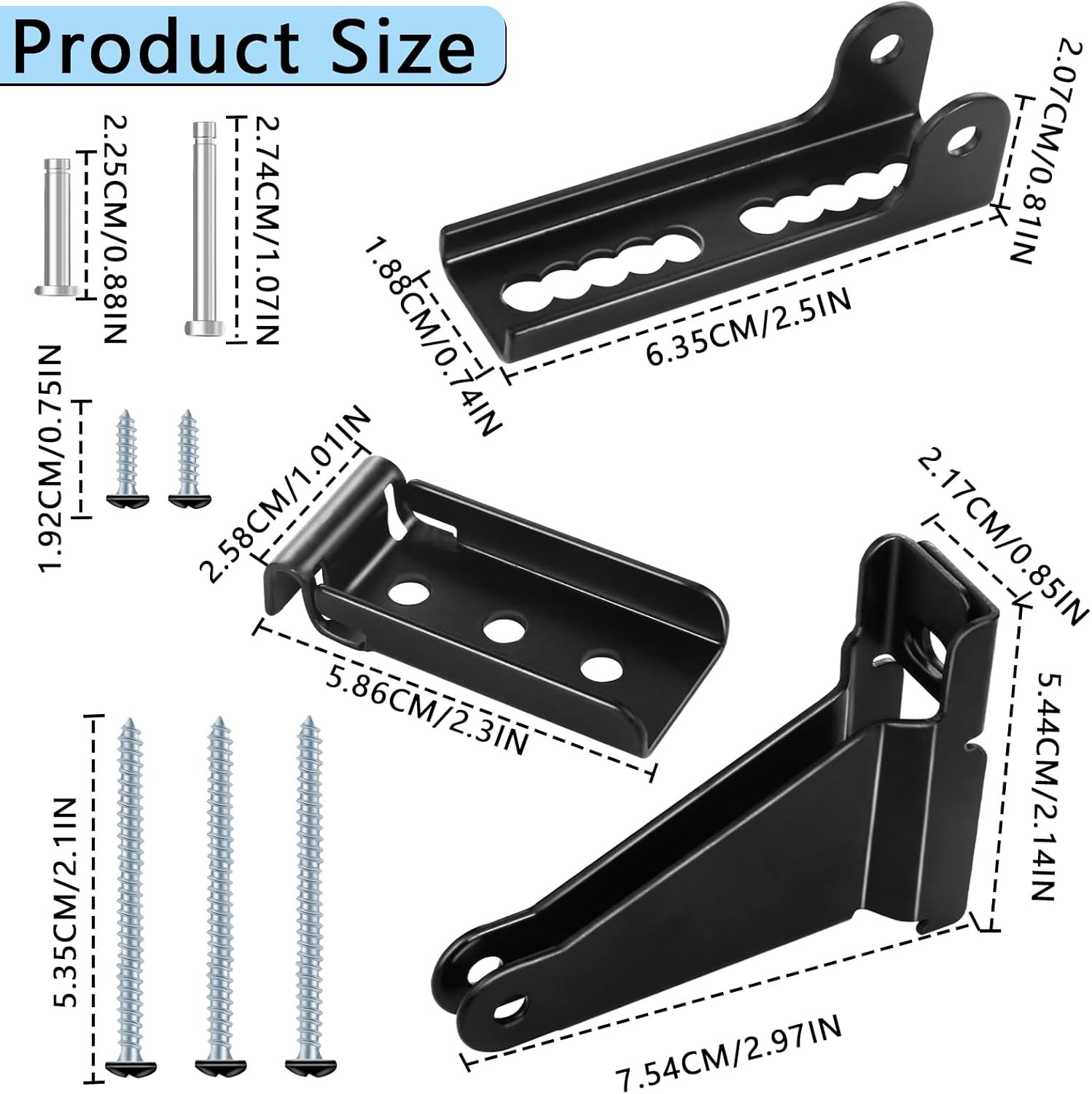 Reinforced Storm Door Closer Bracket – Fits Andersen, Emco, Larson, Pella – Blac