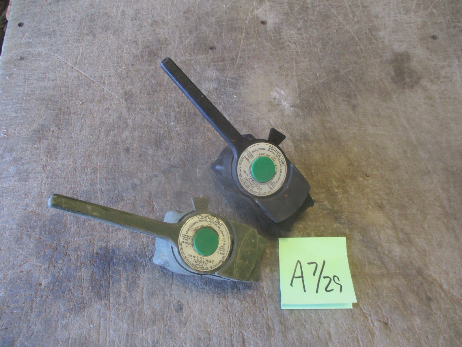 2 Used Nartron Turn Signal Switches 24v, Fair Cond, Untested, for Military Vehic