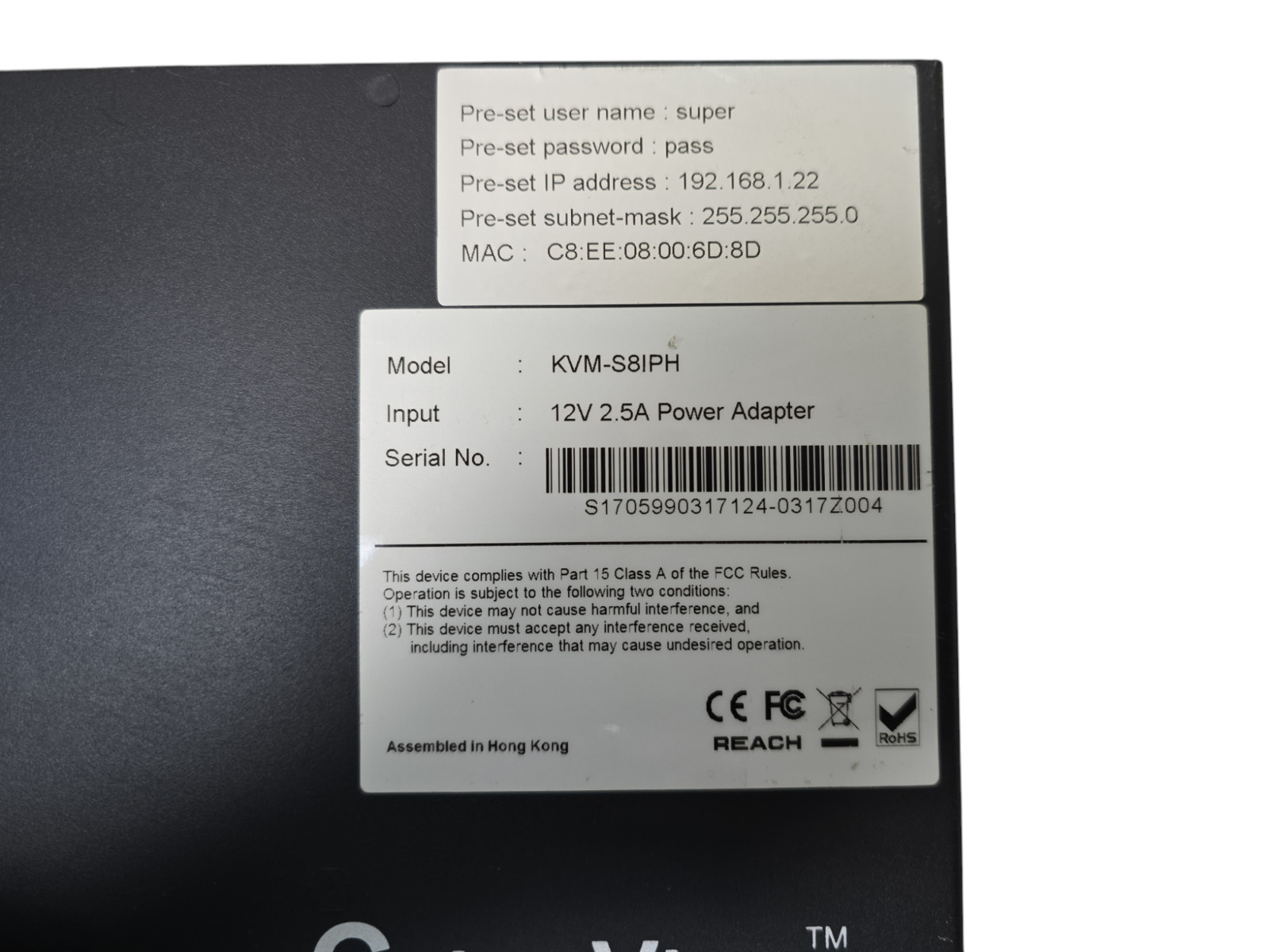 KVM-S8IPH 8 Port USB Hub KVM Over IP Switch Reach
