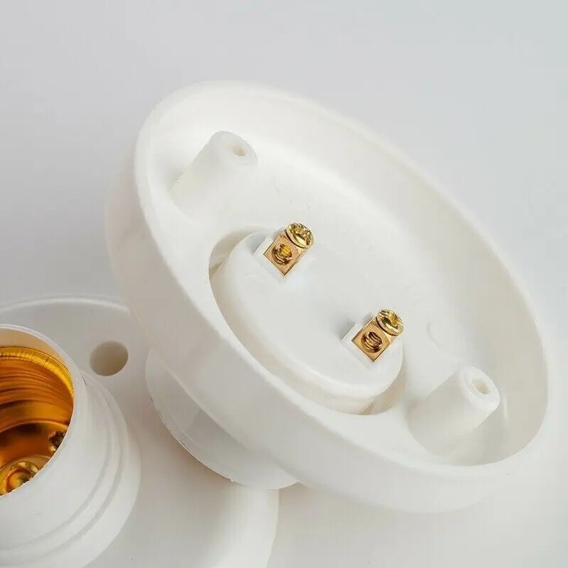 E27 Screw Cap Lamp Holder Socket Ceiling Light Bulb Base 6A Home Fitting