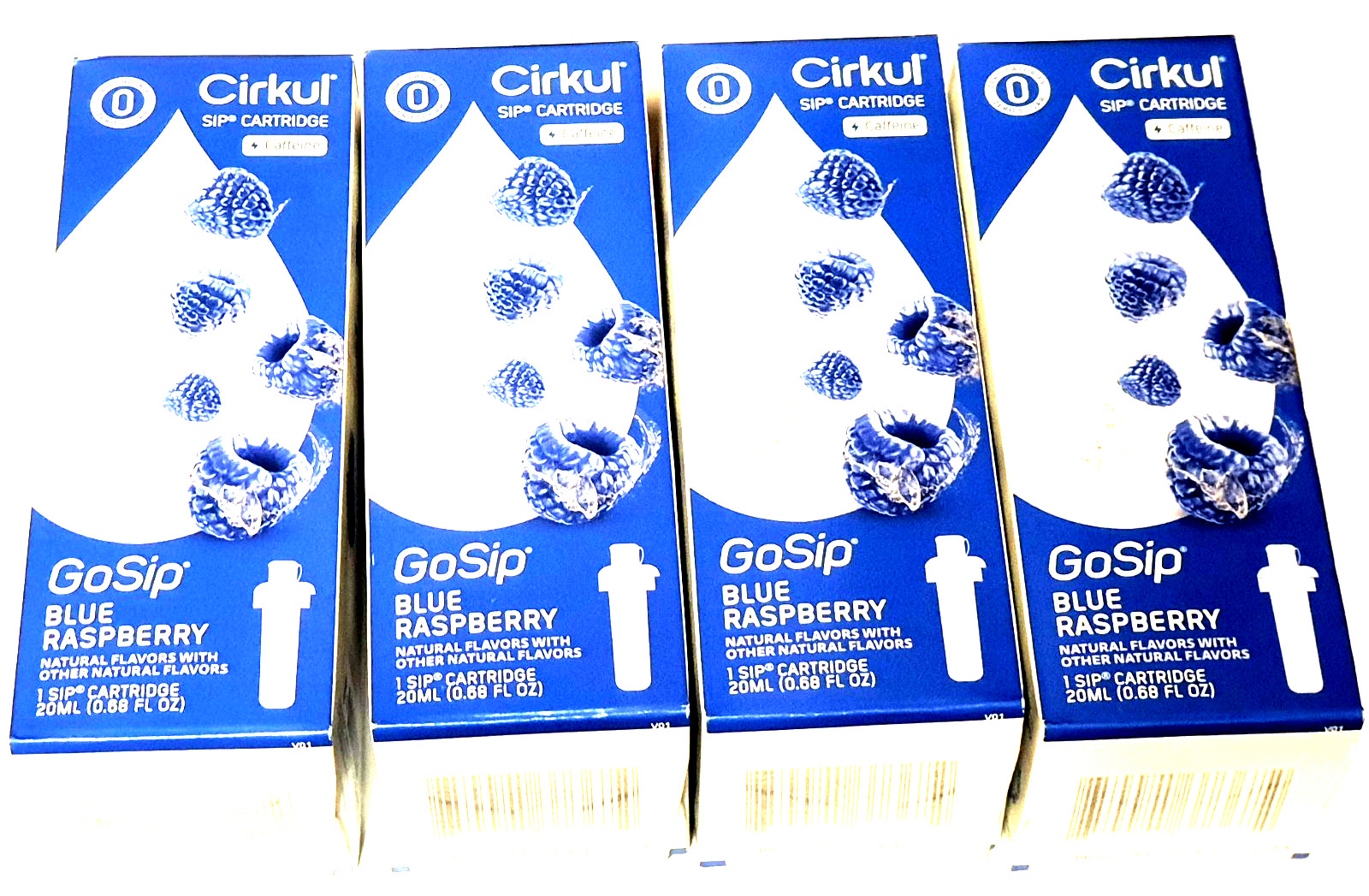 (4 pack) Cirkul Blue RaspberryGoSip Flavor Cartridges - Dye Free Sugar Free