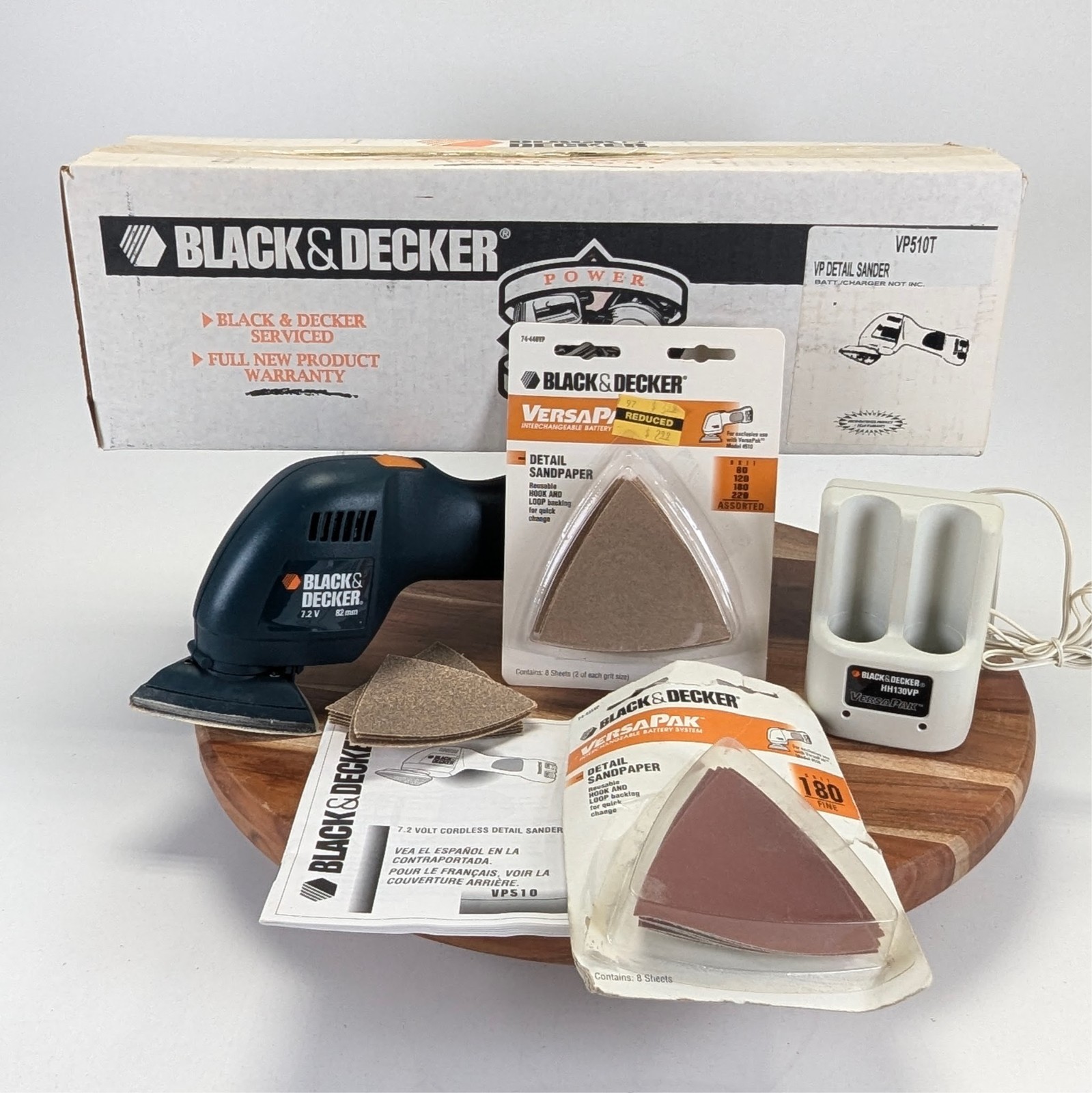 BLACK & DECKER Versa Pak VP510 7.2V Dual Battery Cordless Sander NO Battery
