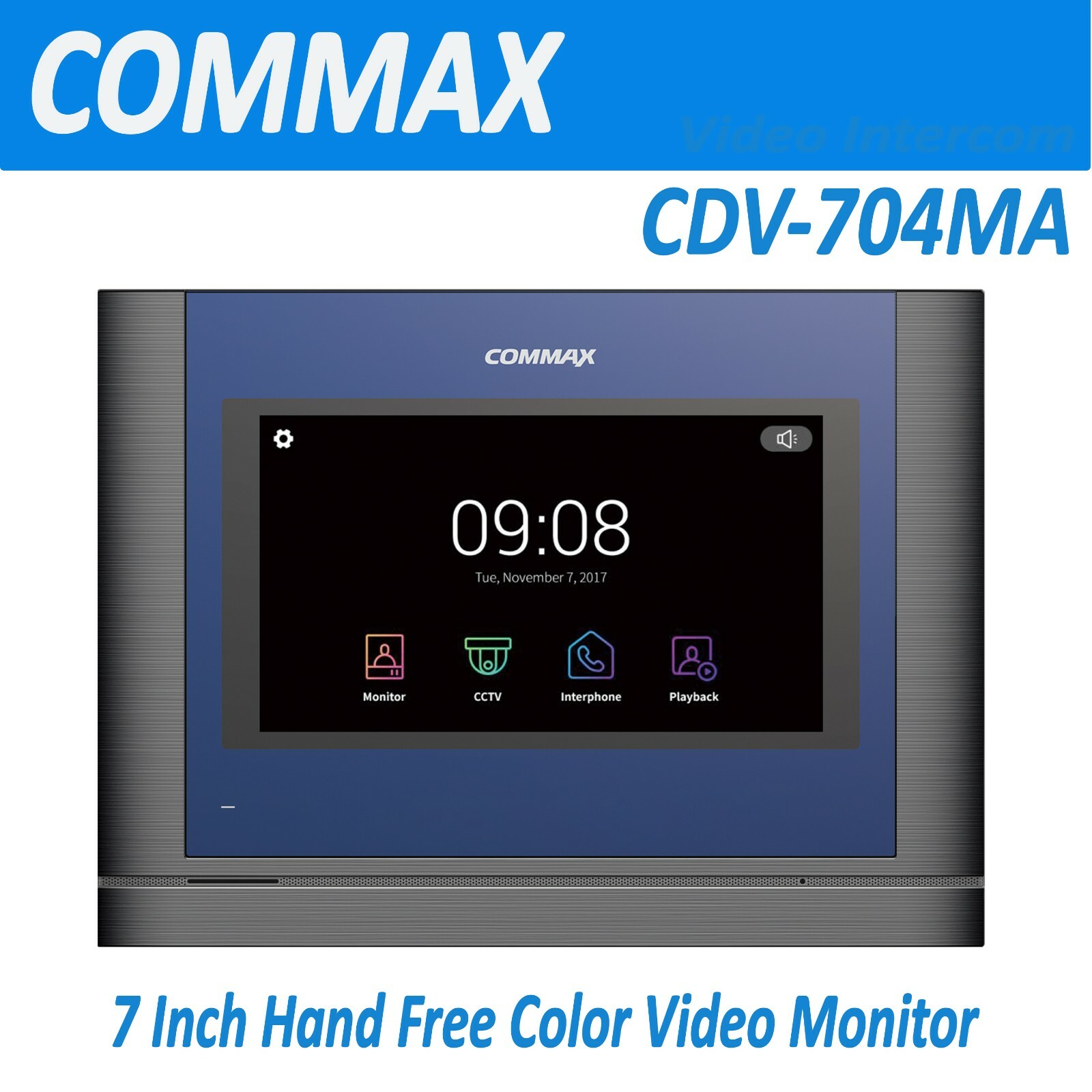 Commax CDV-704MA 7 inch Color Video Intercom Monitor Hand Free FineView Series
