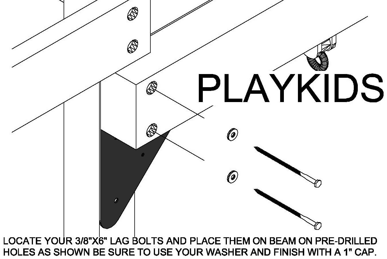 Triangle Bracket 15" Swing Set Play set Playground Hardware backyard gungle gym