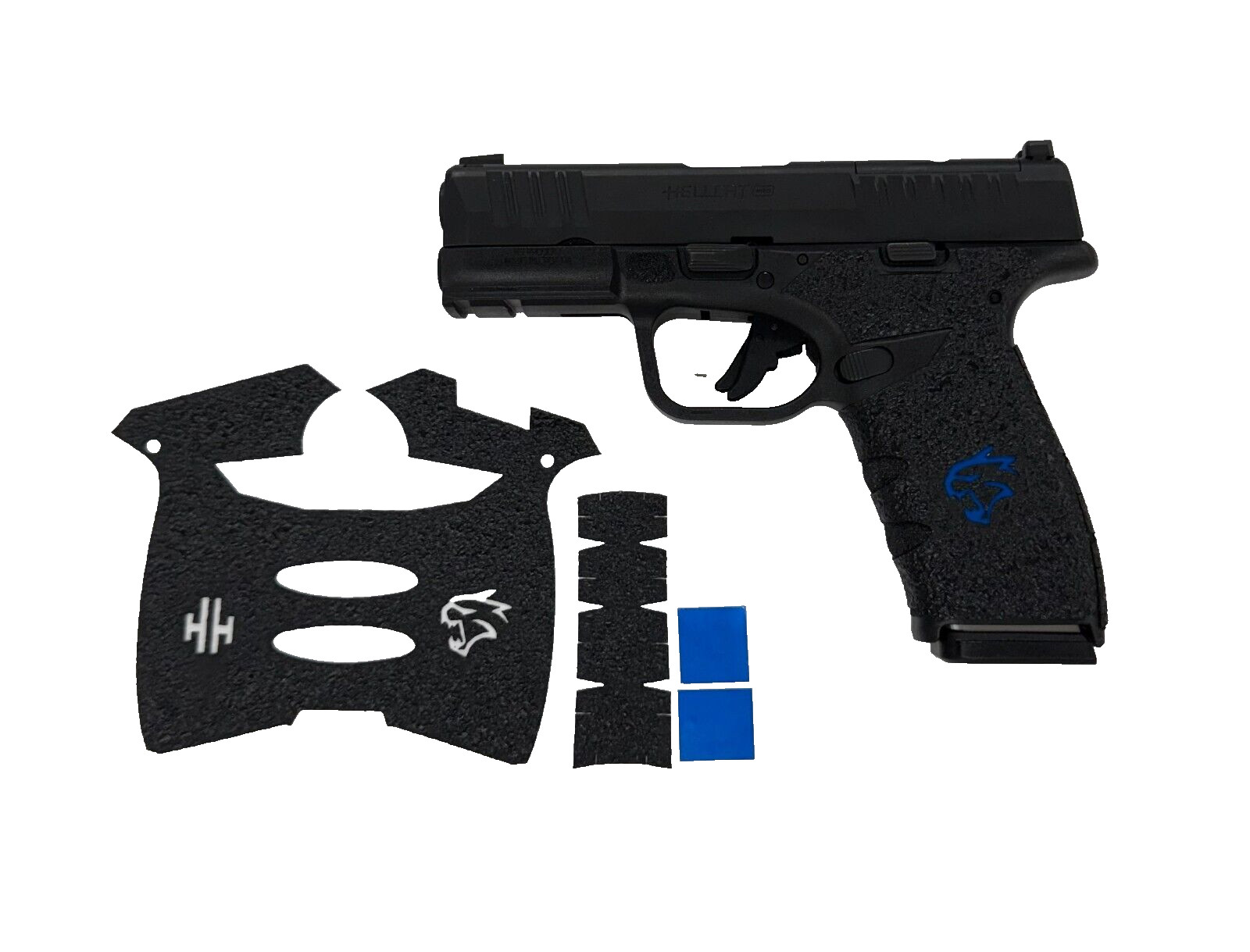 HANDLEITGRIPS Textured Sandpaper GRIP for Springfield Hellcat Pro Blue Inserts