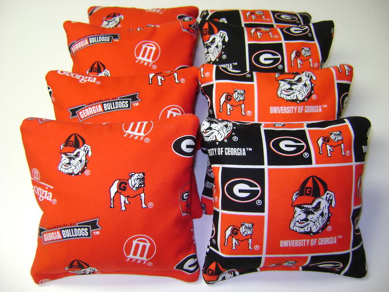 8 CORNHOLE BEAN BAG CORN HOLE GEORGIA BULLDOGS      -RB