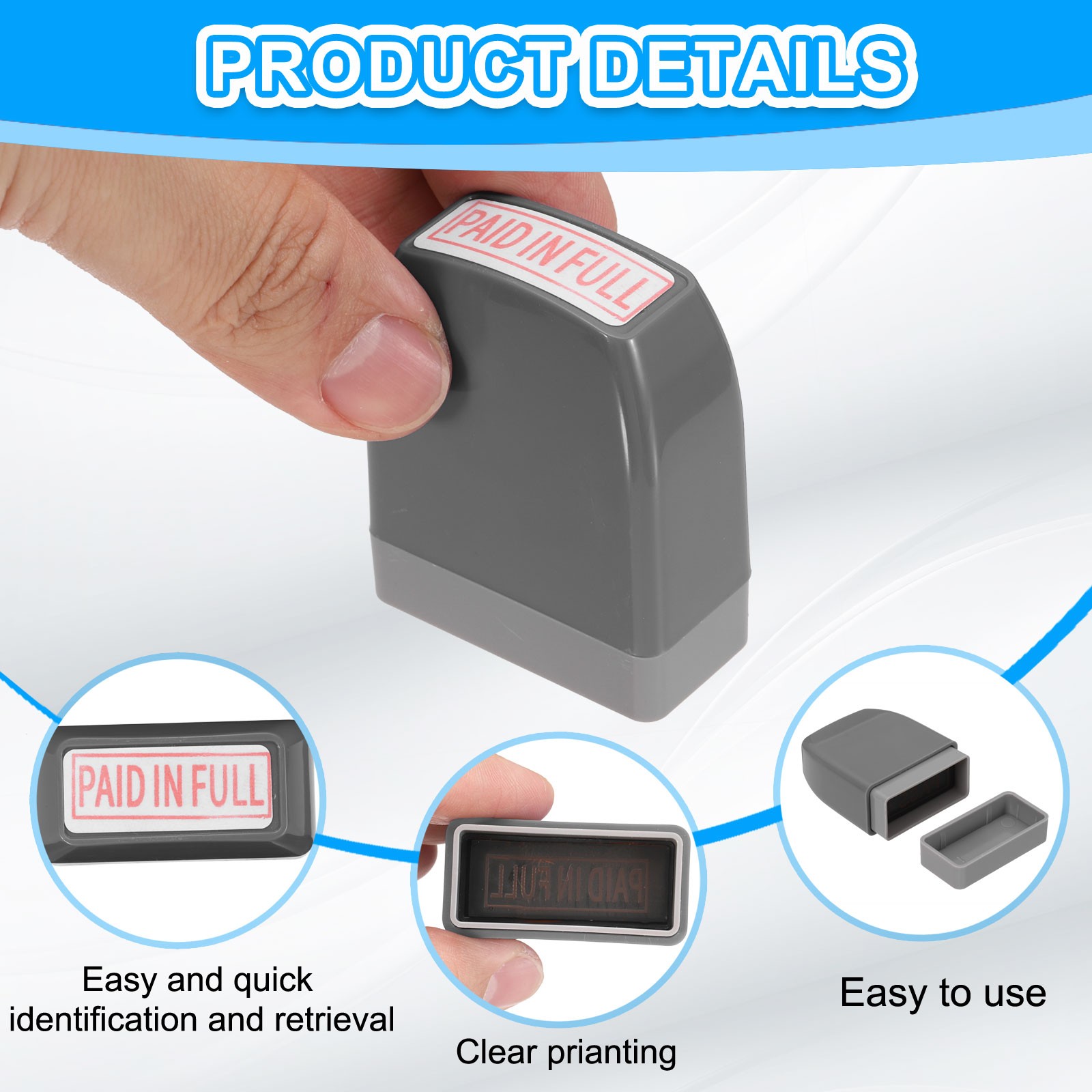 PAID in FULL Notice Stamp Self Inking, Grey