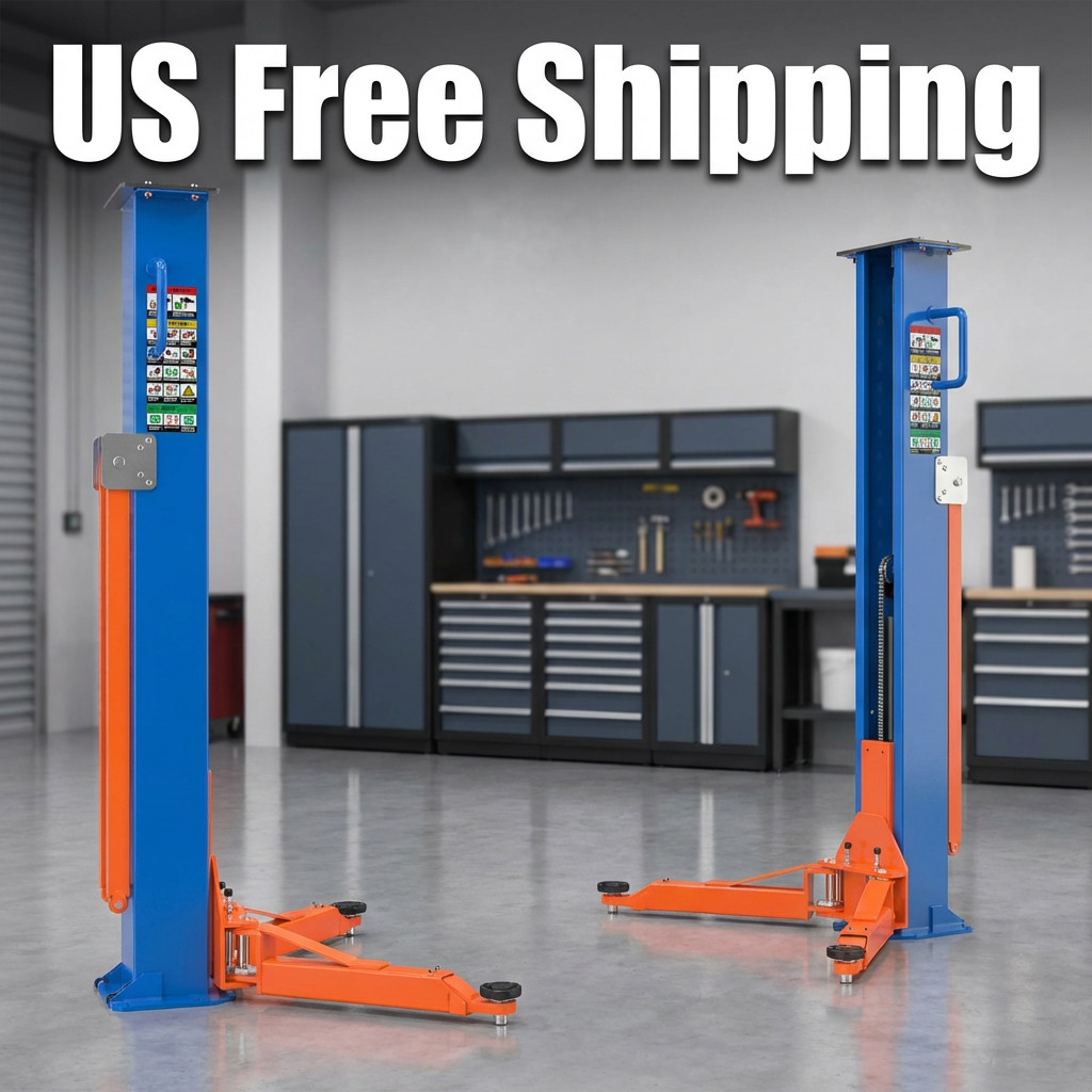 8000 lb 2 Post Car Lift Symmetric Low Profile Auto Hoist Garage Free shipping