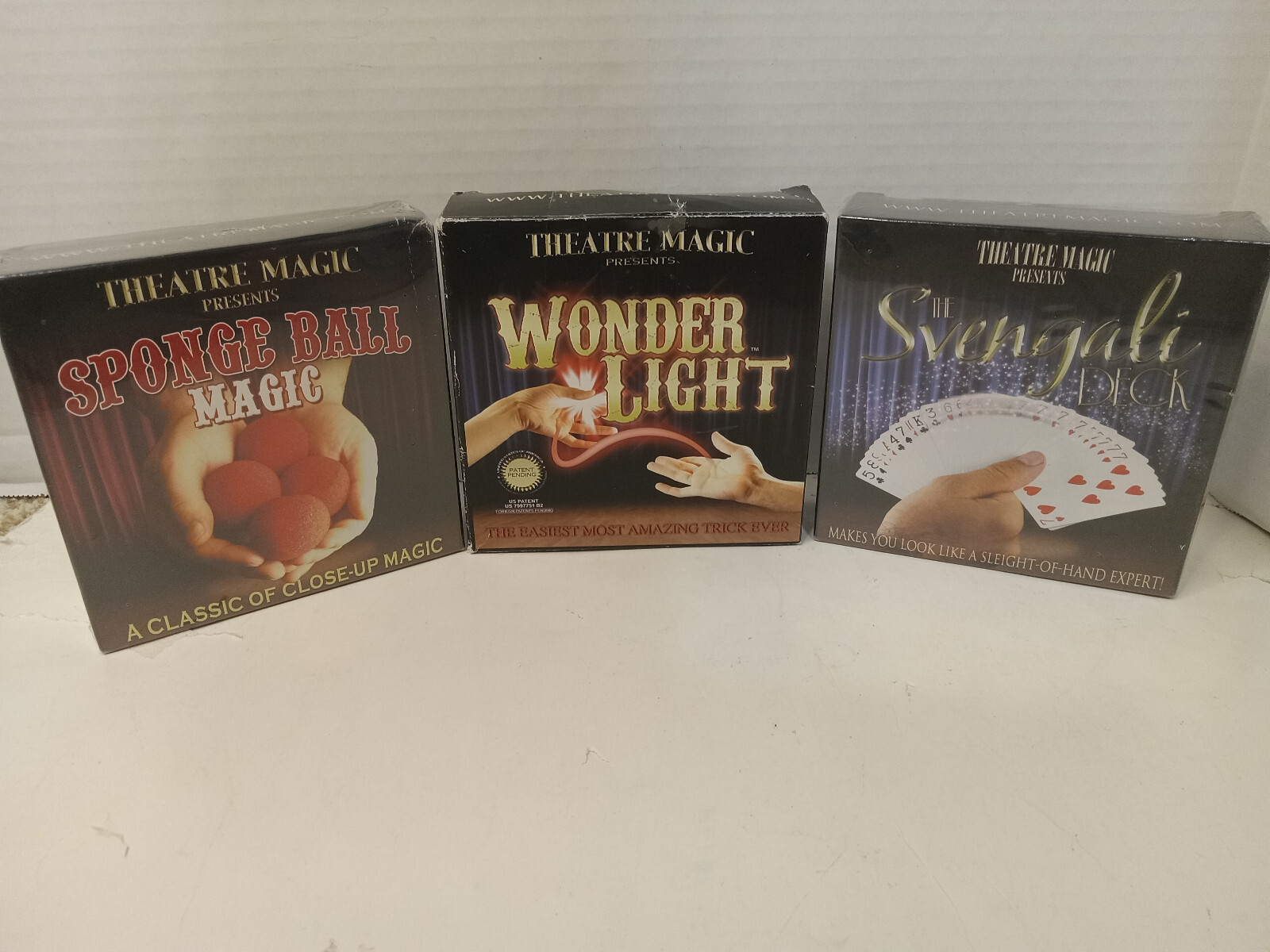 Theater Magic Kits Set of 3 Wonder Light, Sponge Ball Magic, & Svengali Deck