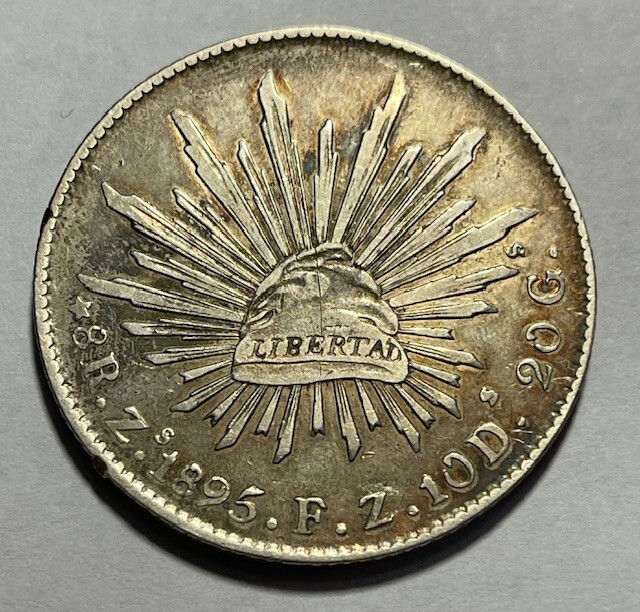 MEXICO - Silver 8 Reales 1895 Zs. F.Z. - Km-377.13 - High Grade BEAUTY!
