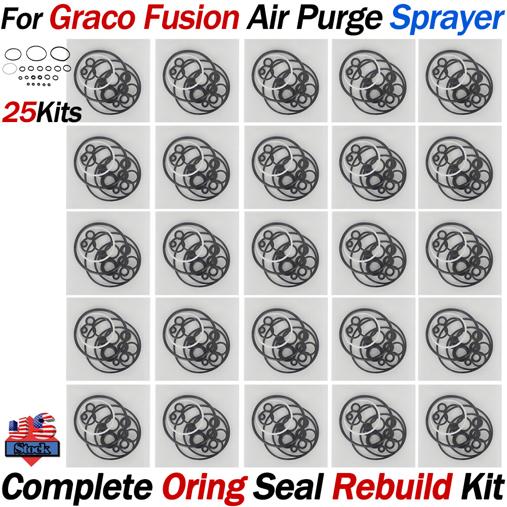 25 Kits Complete O-Ring Rebuild For Graco Fusion AP Air Purge Spray Gun Orings