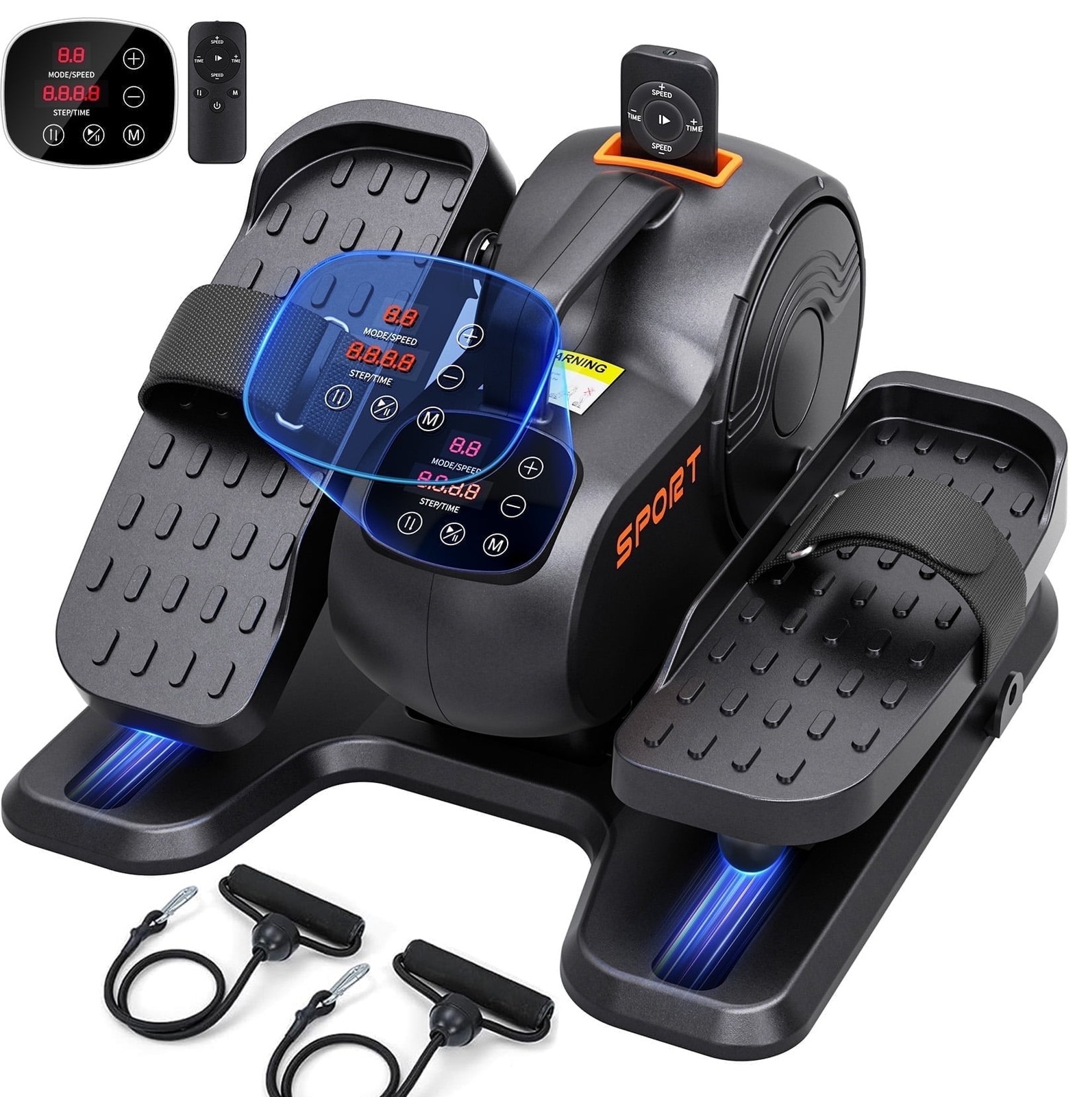 Dprodo YDN002 Under Desk Elliptical Machine, 10 Resistance Levels, Dual Manual