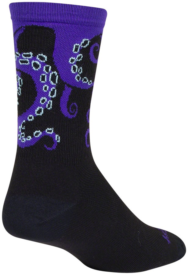 SockGuy Tentacool Crew Socks Large/XL Black/Purple