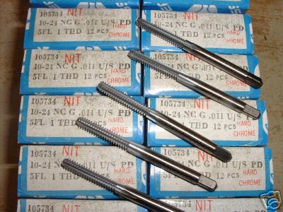 10-24 Taps 5fl .011 OS For Bakelite Material -Box Of 12