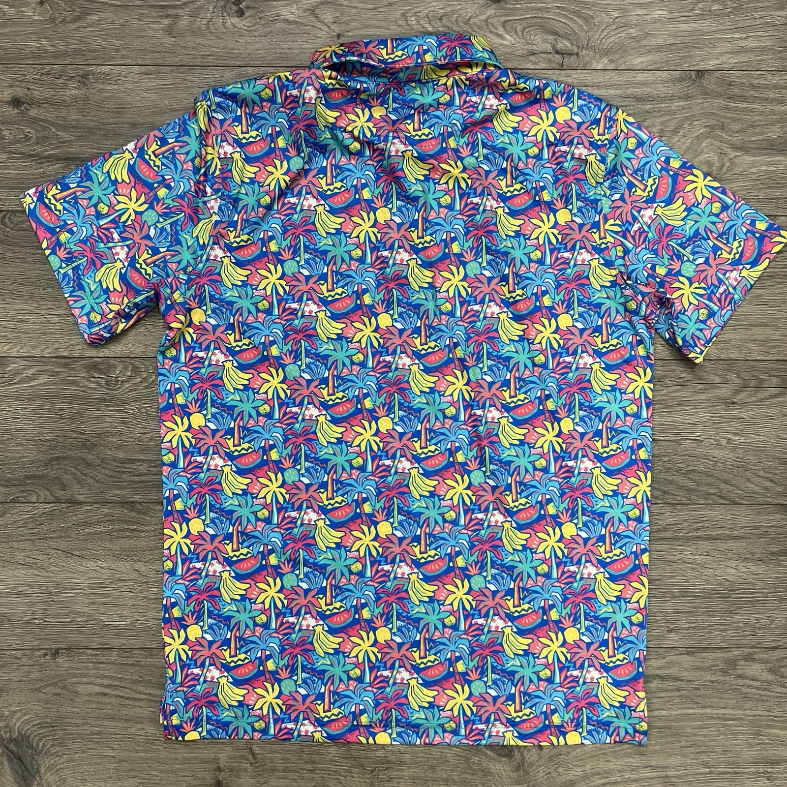Chubbies Polo Shirt Size Small Mens Multicolor Performance 2.0 Tropical Bunch