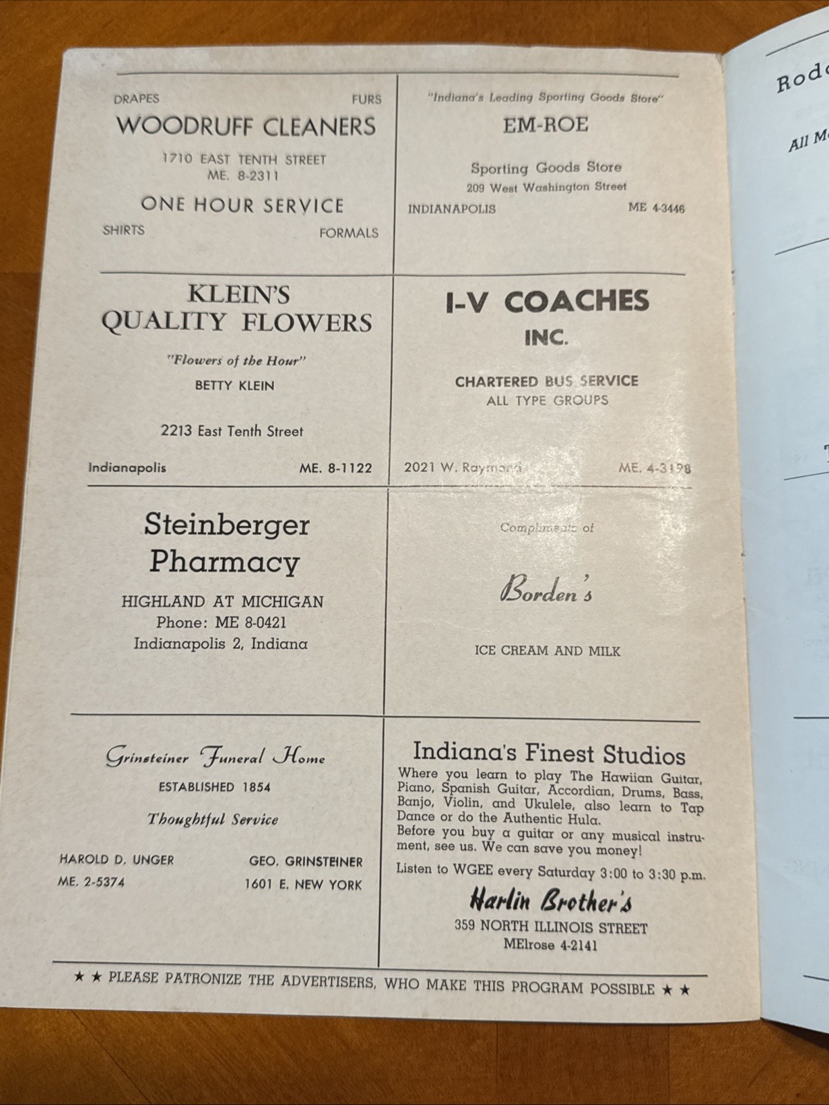 1963 Indianapolis High School Basketball Game Program, Tech vs Ben Davis