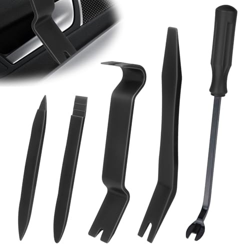 5PCS Auto Trim Removal Tool kit, Car Clip Pry Tools Kit No Scratch black