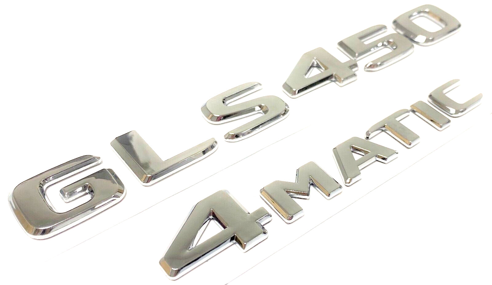 #2 GLS450 + 4MATIC CHROME REPLACEMENT FOR MERCEDES REAR TRUNK EMBLEM BADGE DECAL