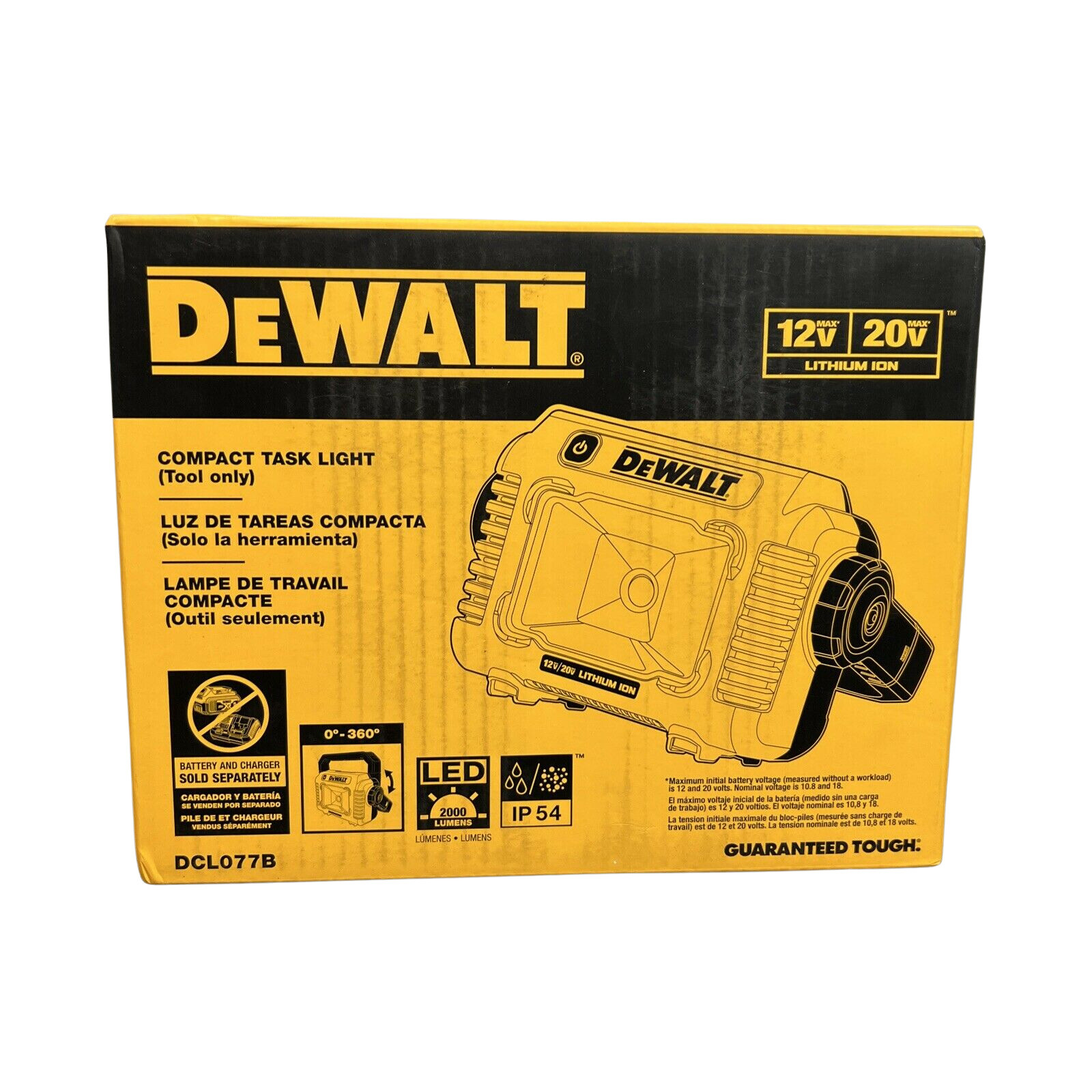 Brand New DeWalt 12v - 20v Max Compact LED Task Light DCL077B (Tool Only)