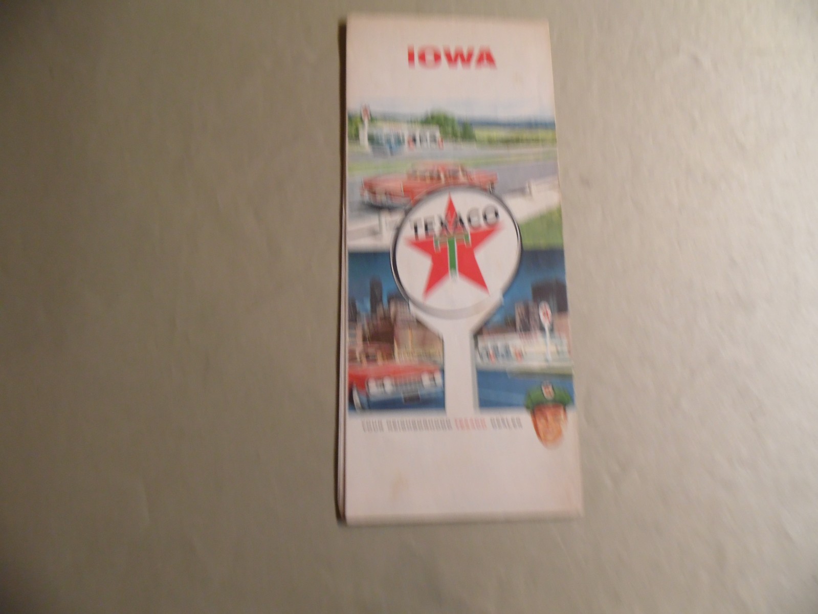 Texaco Iowa Map / Circa 1962 / Free Domestic Shipping