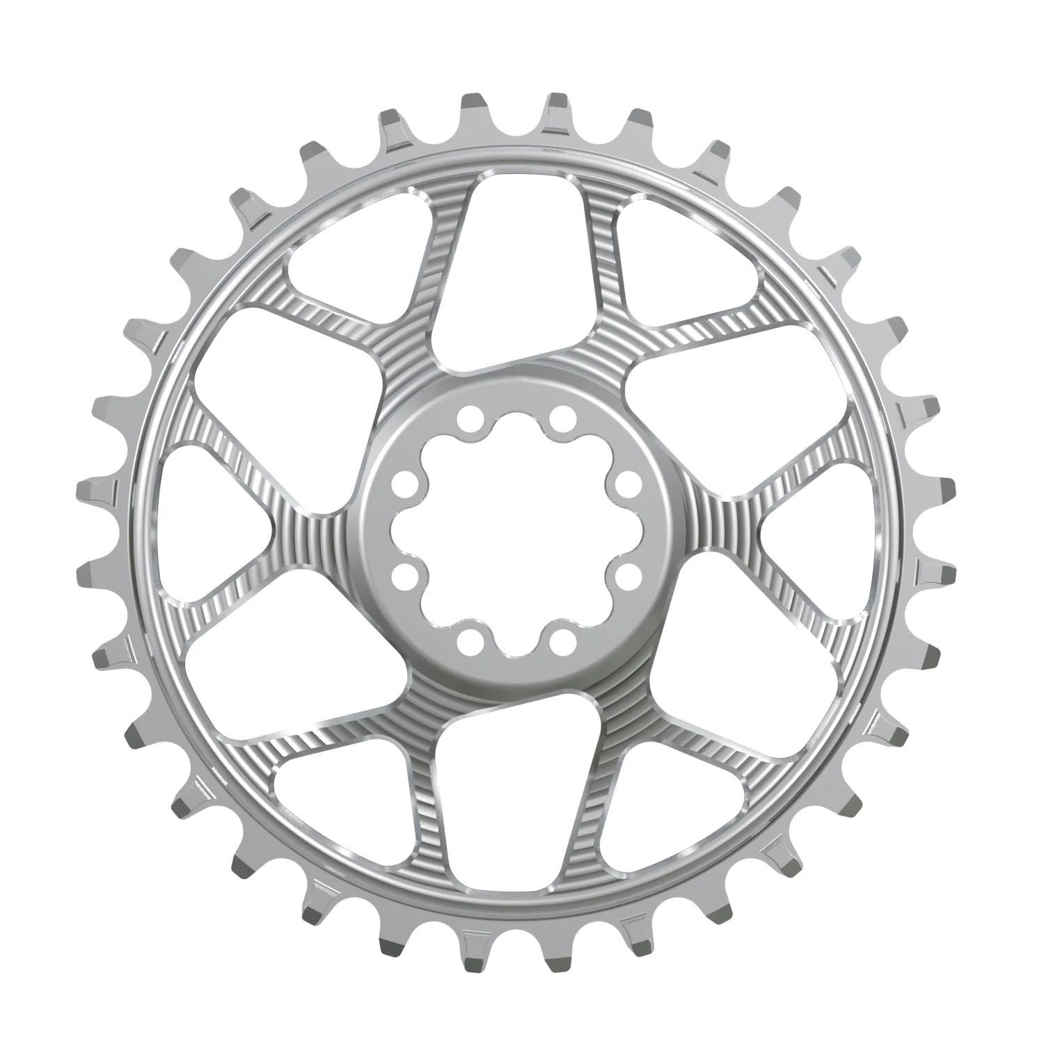 Works Components Round Chainring, 8-Bolt, 30T, Boost 3mm, Slv