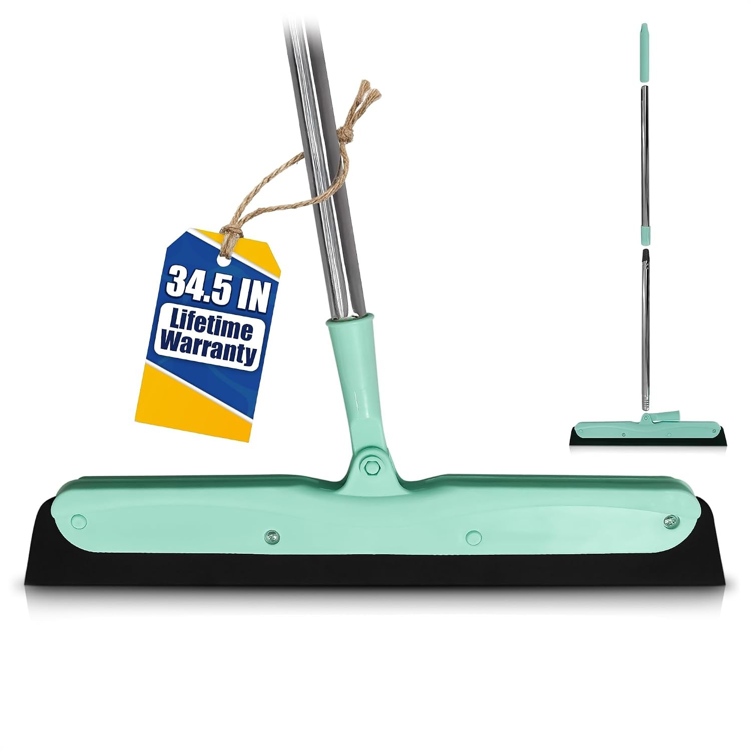 Floor Squeegee - 34.5" Telescoping Squeegee for Window Cleaning with Durable