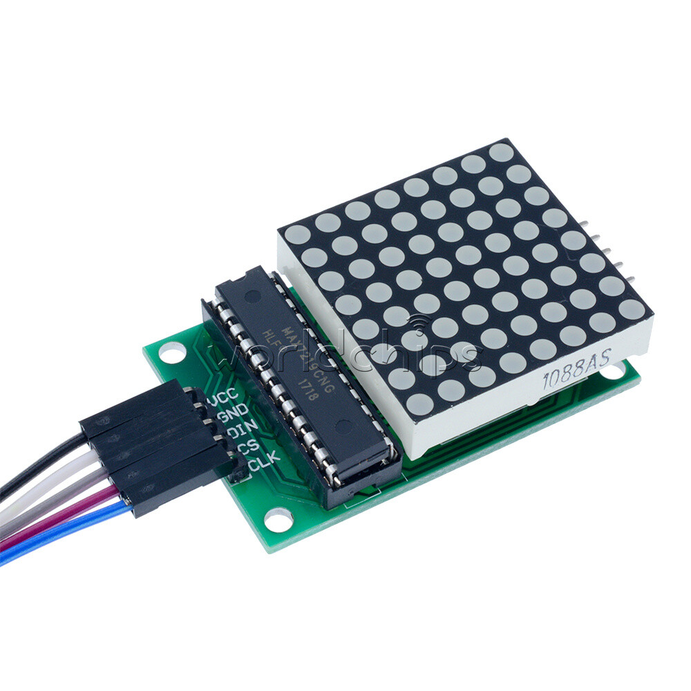 5PCS MAX7219 Red LED Dot Matrix Module Drive 8x8 Common Cathode Lattice + Cable