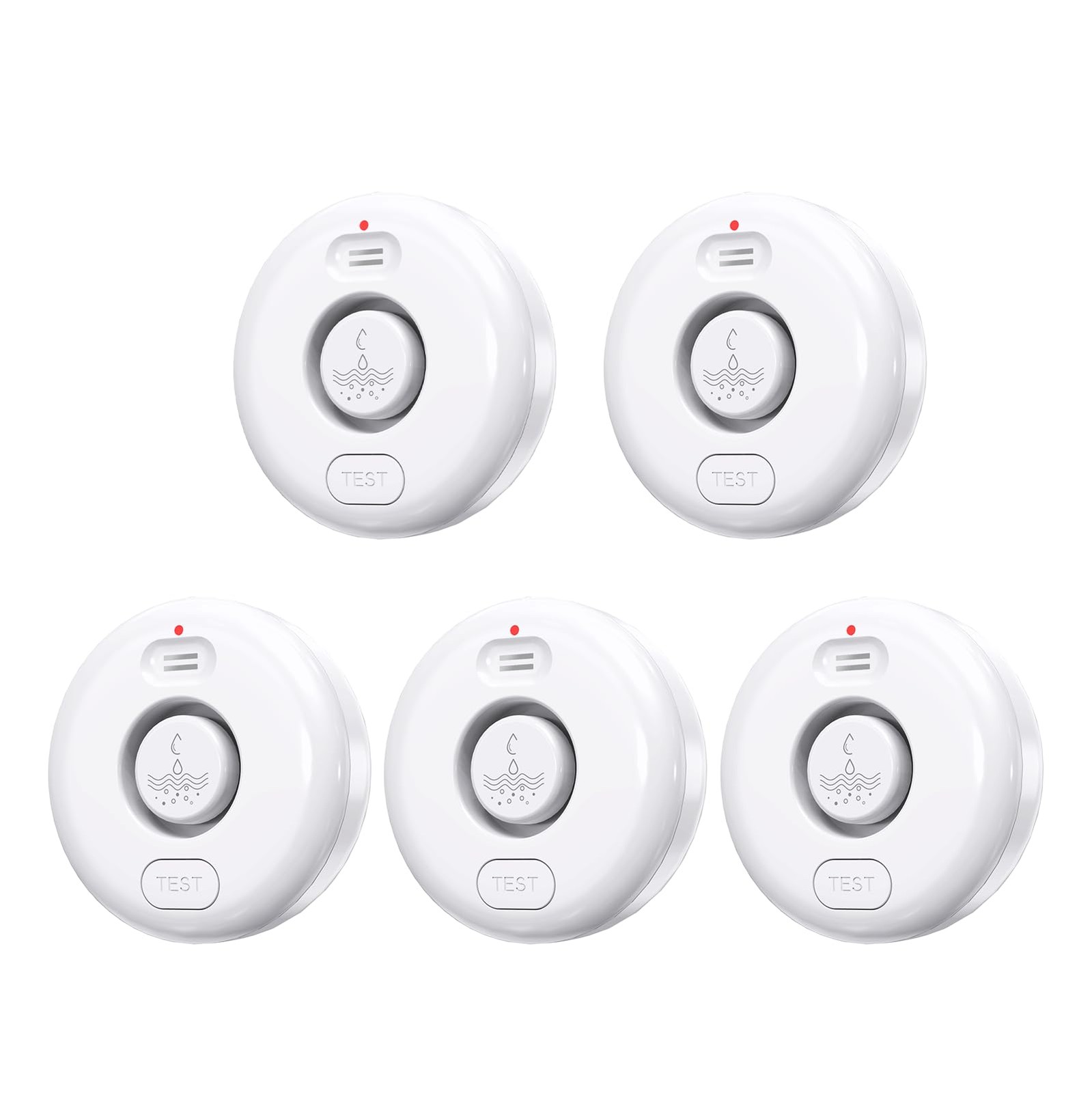5 Pack Water Leak Alarm Detector, 120dB Loud 3.15 x x 1.1 in, White