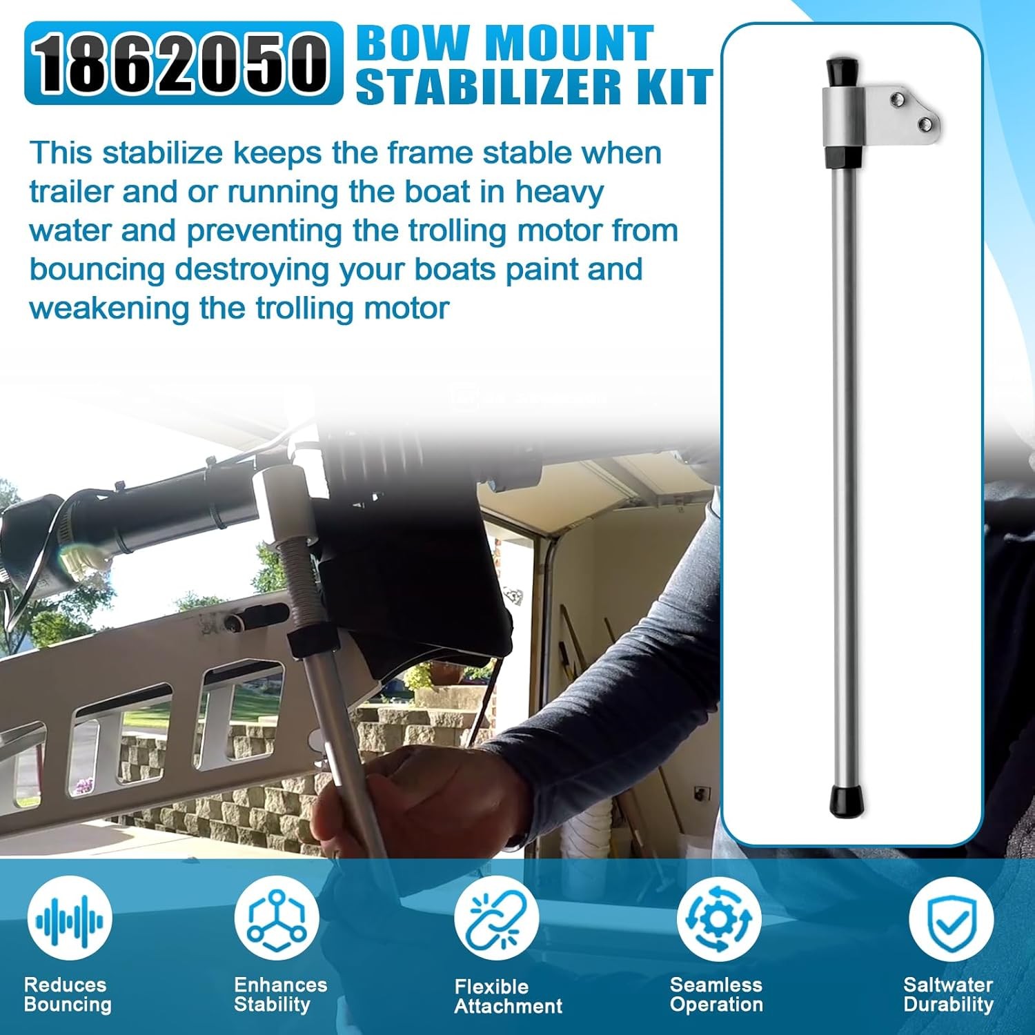 1862050 Stabilizer Kit for Ultrex, Fortrex & Riptide SF Bow Mount Trolling Moto