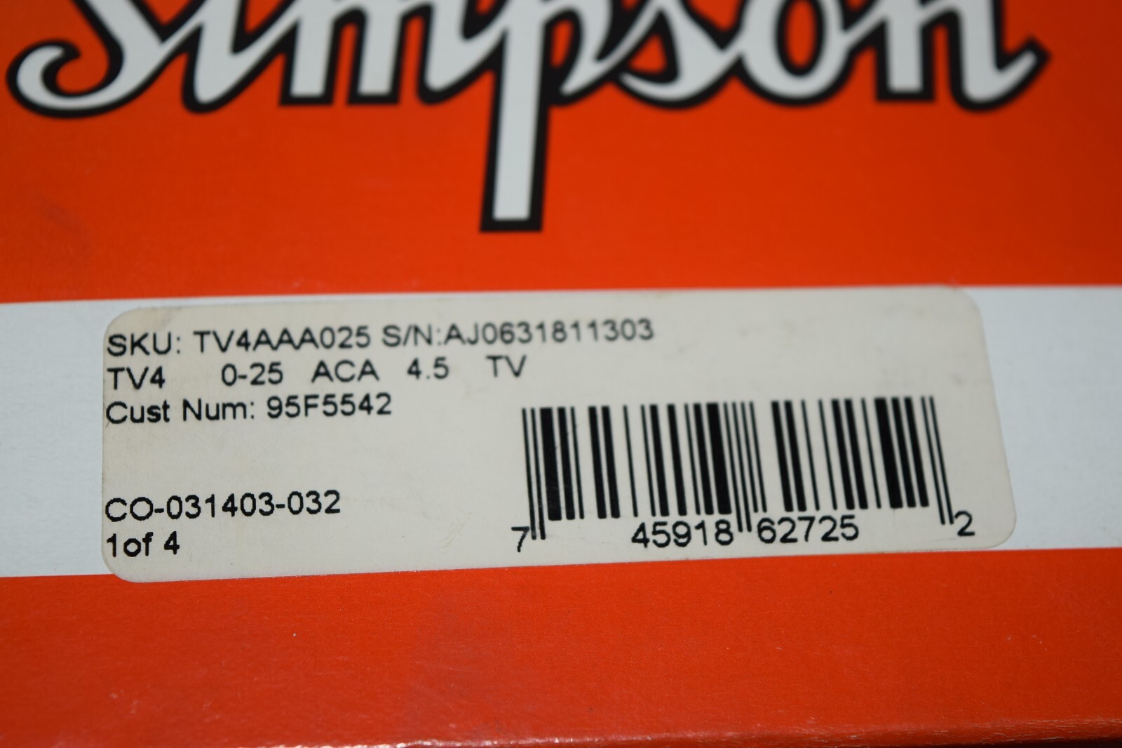 Simpson TV4AAA025 AC Amperes Display
